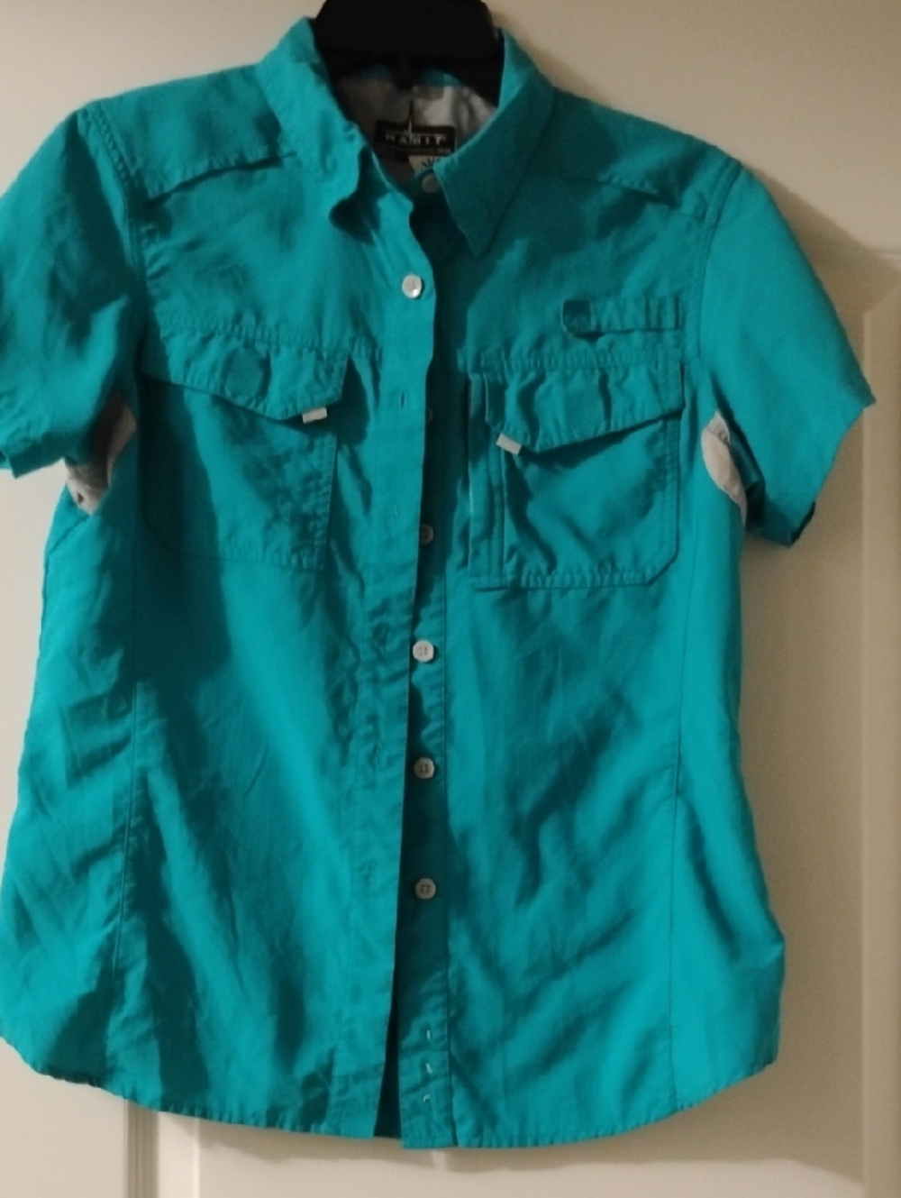 Habit Teal Short Sleeve Outdoor Button-Up Shirt